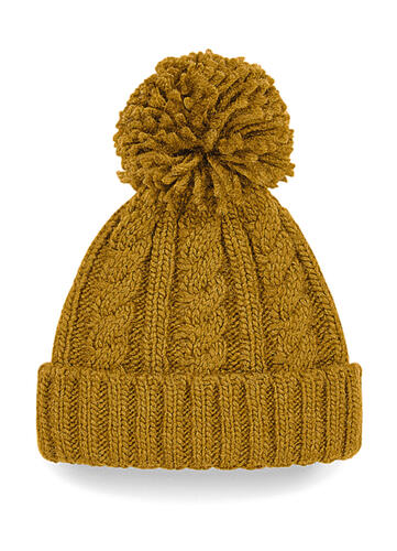 Beechfield Cable Knit Melange Beanie Easy to relabel Quaste Zopfmuster B480 NEU 