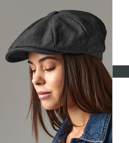 Beechfield Unisex Mtze Melton Wool Baker Boy Easy to relabel Innenfutter B629