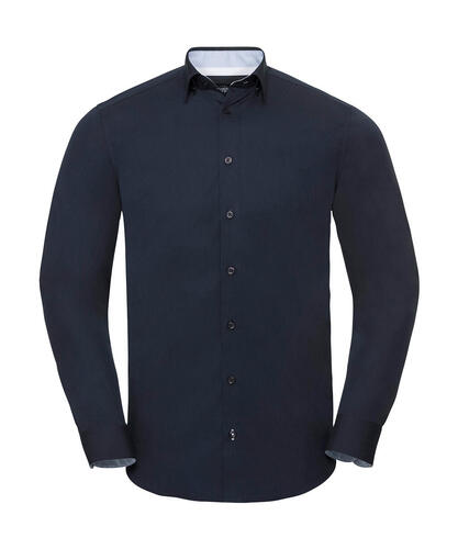 Russell Europe Herren LS Tailored Contrast Ultimate Stretch Shirt R-966M-0 NEU 