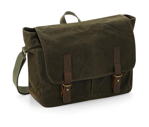 Quadra Heritage Waxed Canvas Messenger QD653 Tasche NEU 