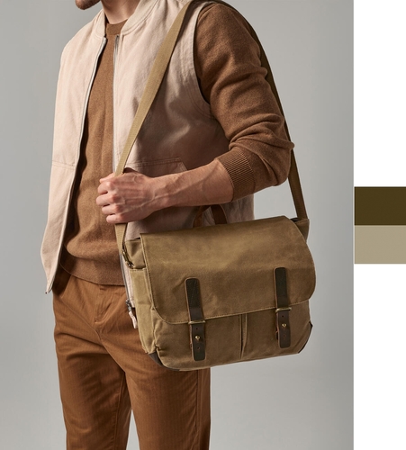 Quadra Heritage Waxed Canvas Messenger QD653 Tasche NEU