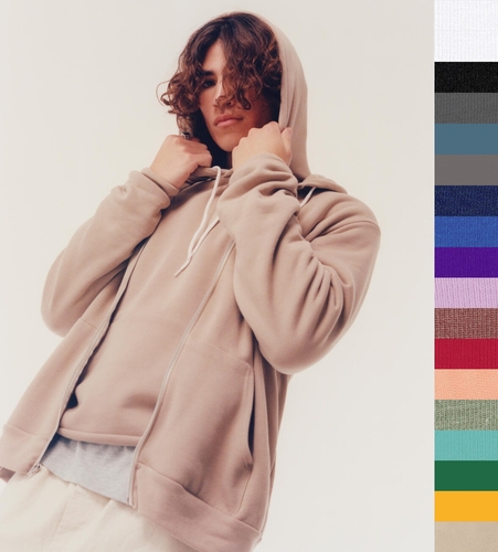 Bella+Canvas Herren Damen Kapuzenpullover Poly-Cotton Full Zip Hoodie 3739 NEU