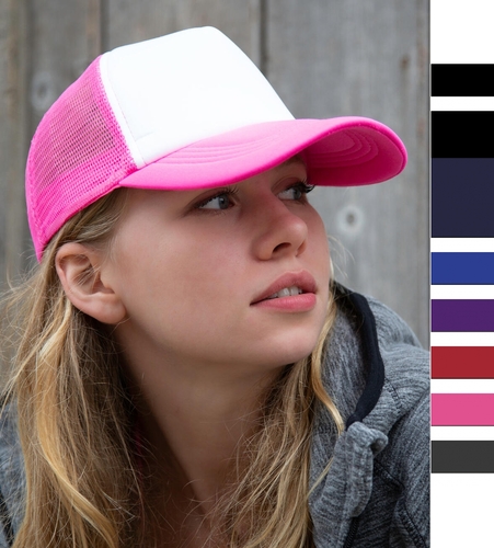 Result Herren Detroit 1/2 Mesh Truckers Cap Retro-Look umetikettierbar RC089X NEU