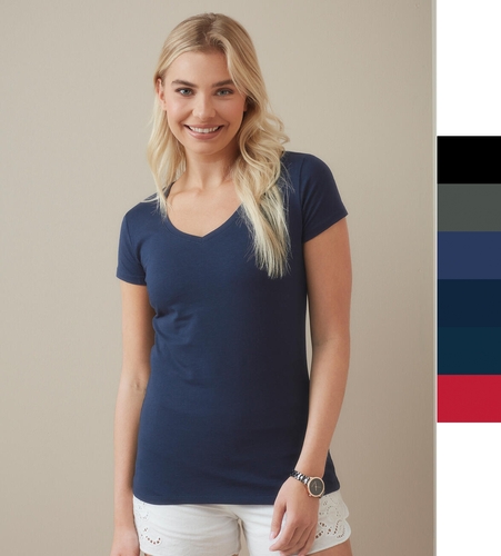 5er Pack Stretch-T V-neck for women
