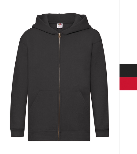 Fruit of the Loom Kinder Kapuzen Sweatjacke Taschen 116-164 62-035-0 NEU