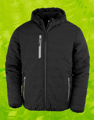 Result Genuine Recycled: Herren Black Compass Padded Winter Jacke R240X NEU 