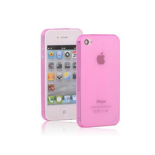 Schutzh�lle Case TPU f�r Handy iPhone 4 / 4s Pink / Transparent