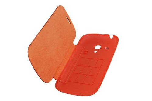  Handyh�lle Tasche (Flipcover) f�r Samsung i8190 / i8195 / i8200 Galaxy S3 mini orange
