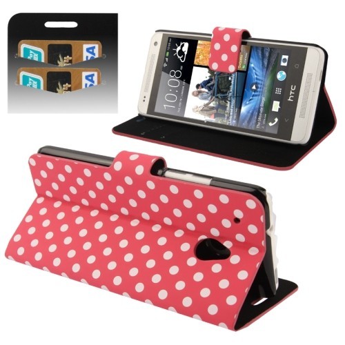 Schutzh�lle Handytasche (Flip Quer) f�r Handy HTC One mini M4 Pink / Wei�