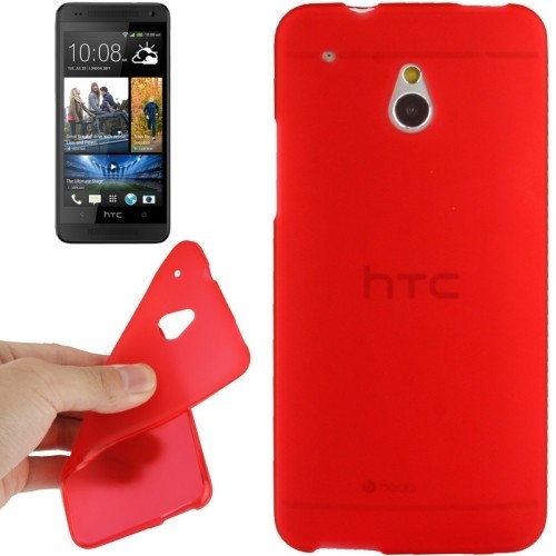 Schutzh�lle TPU Case f�r Handy HTC One mini M4 Rot Transparent