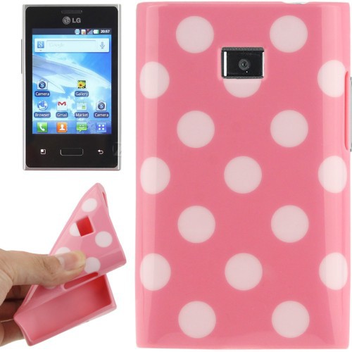 Schutzh�lle TPU Punkte Case f�r Handy LG Optimus L3 / E400