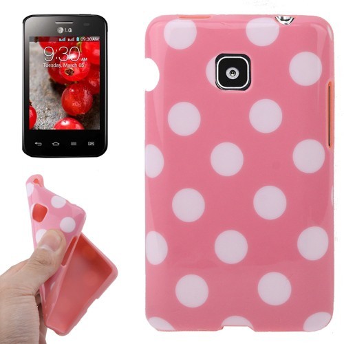 Schutzh�lle TPU Punkte Case f�r Handy LG Optimus L3 II / E430 rosa