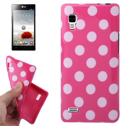 Schutzh�lle TPU Punkte Case f�r Handy LG Optimus L9 / P760 pink