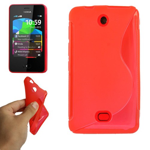 Handyh�lle Schutz TPU f�r Handy Nokia Asha 501 rot