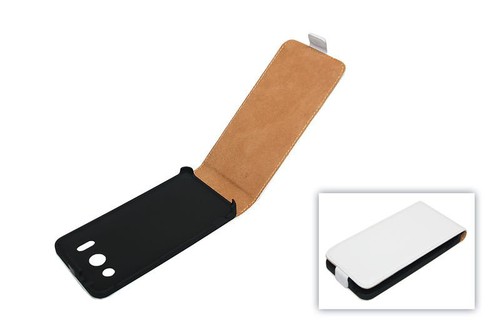 Handyh�lle Tasche (Flip Slim) f�r Huawei Ascend G510 wei�