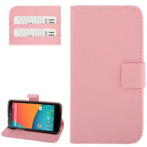 Handyh�lle Horizontal Flip mit Credit Card Slots f�r LG Google Nexus 5 / E980 Rosa
