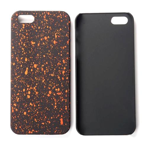 Handy H�lle Schutz Case Bumper Schale f�r Apple iPhone 5 5s SE 3D Sterne Orange