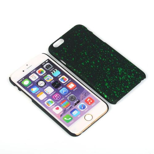 Handy H�lle Schutz Case Bumper Schale f�r Apple iPhone 6 3D Sterne Gr�n