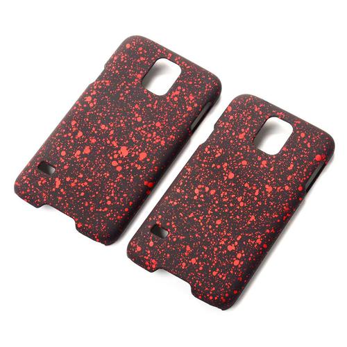 Handy H�lle Schutz Case Bumper Schale f�r Samsung Galaxy S5 / S5 Neo 3D Sterne Rot