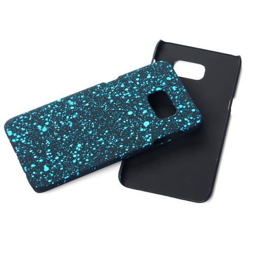 Handy H�lle Schutz Case Bumper Schale f�r Samsung Galaxy S6 Edge Plus 3D Sterne T�rkis
