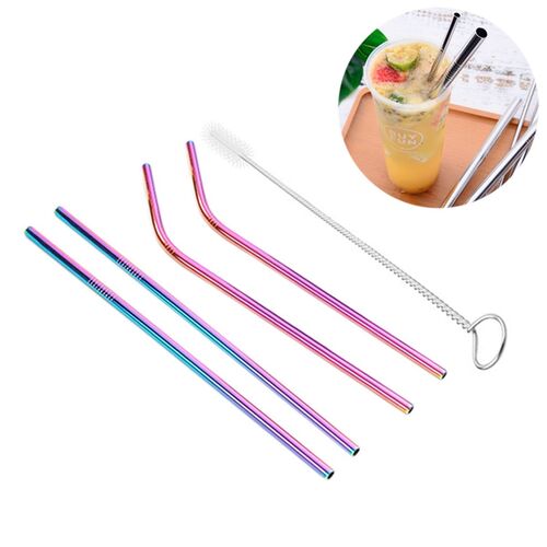 Edelstahl Strohhalme 4er Pack