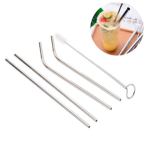 Edelstahl Strohhalme 4er Pack