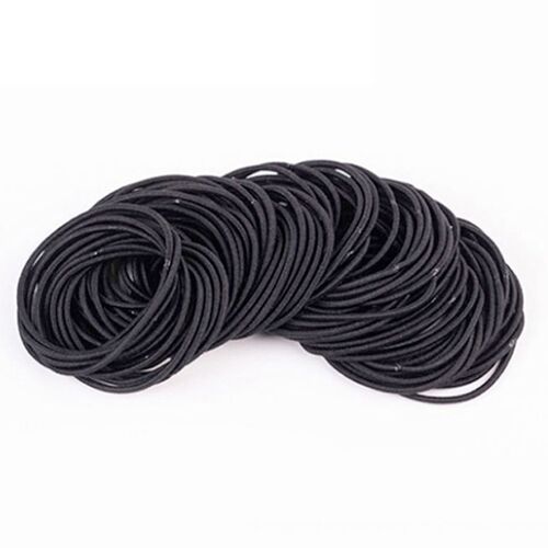 100x Haargummi Haarband Bunt Zopfgummi Haargummis St�ck schwarz elastisch Damen 