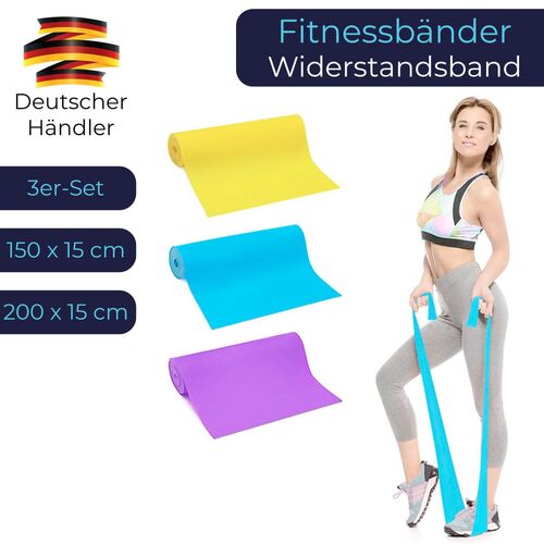 3er-Set Fitnessband Gymnastikband Widerstandsband wie Sportband Yoga Fitness
