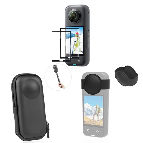 Kamera Schutz H�lle Set f�r Insta360 X3 Linse Case Cover Silikon Tasche Folie