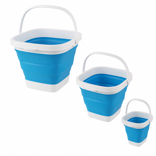 3er Set Faltbarer Eimer Eckig 