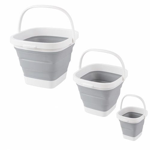 3er Set Faltbarer Eimer Eckig 