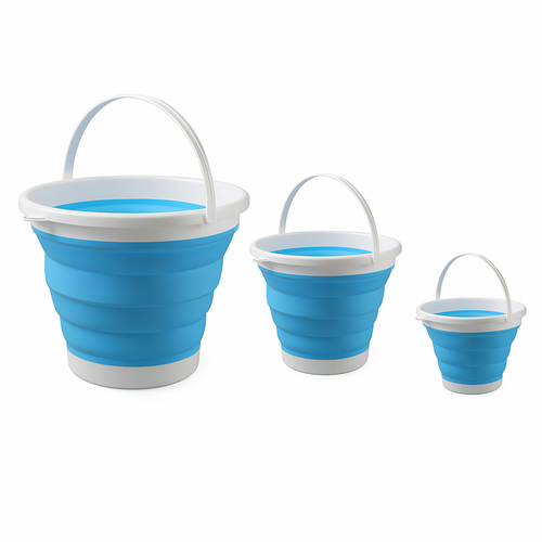 3er Set Faltbarer Eimer Rund 