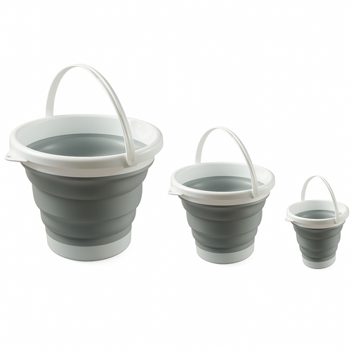 3er Set Faltbarer Eimer Rund 