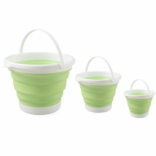 3er Set Faltbarer Eimer Rund 