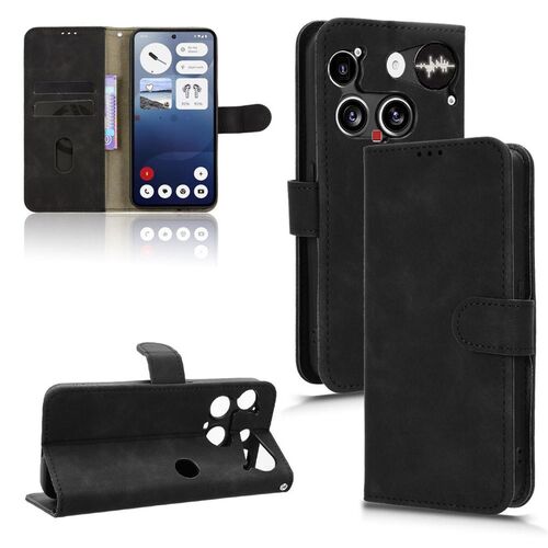 Handyh�lle f�r Nothing Phone 3 Kunstleder Case Cover Schwarz