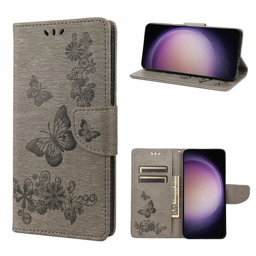 Elegante Schmetterlingspr�gung Kunstleder-Flip-H�lle f�r Samsung Galaxy S23 Serie - Schutz und Stil