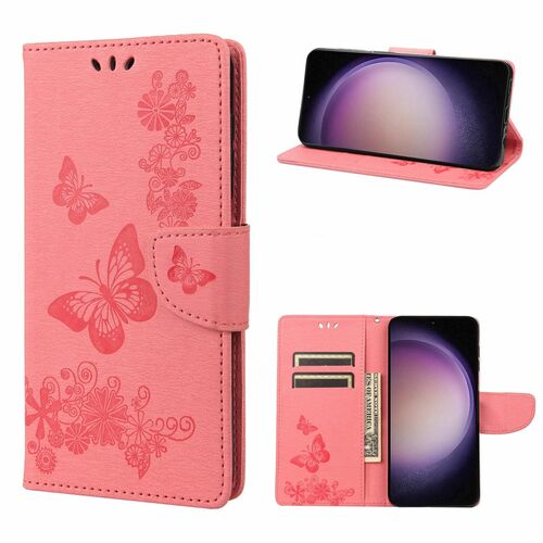 Elegante Schmetterlingspr�gung Kunstleder-Flip-H�lle f�r Samsung Galaxy S23 Serie - Schutz und Stil