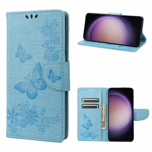 Elegante Schmetterlingspr�gung Kunstleder-Flip-H�lle f�r Samsung Galaxy S23 Serie - Schutz und Stil