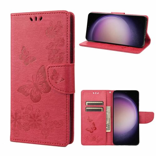 Elegante Schmetterlingspr�gung Kunstleder-Flip-H�lle f�r Samsung Galaxy S23 Serie - Schutz und Stil
