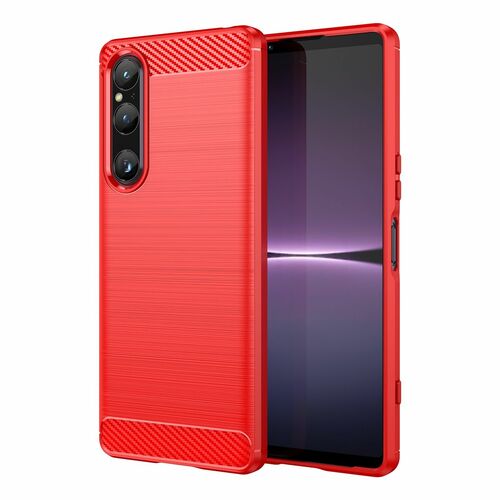 Sony Xperia 1 V H�lle - Carbonfaser-Optik, Geb�rstete Textur, Sto�festes TPU Schutzcase