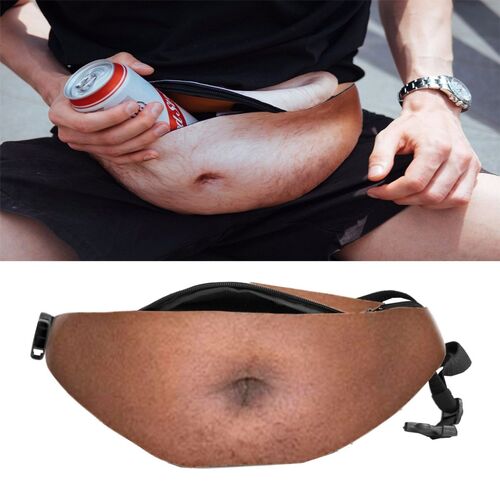 Lustige Bauchtasche mit k�nstlichem Bauchhaar-Design - Anti-Bel�stigung, Unisex & Multifunktional f�r den Outdoor-Sport 