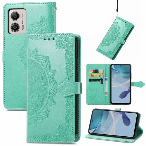 Mandala-Blumen Horizontale Flip Handyh�lle f�r Motorola Moto G53 5G