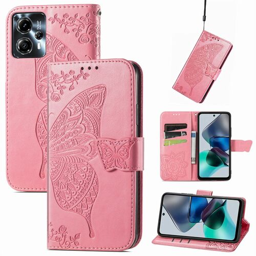 Schmetterling Liebesblume Kunstleder Handyh�lle f�r Motorola Moto G23  