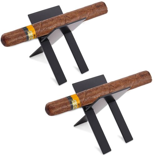 2 St�ck Zigarrenst�nder Zigarrenhalter Edelstahl Tragbar Klappbar Schwarz