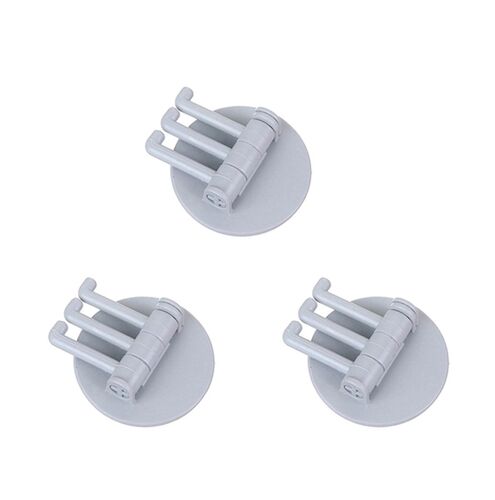 20pcs 3 Hooks Rotatable Hook Kitchen Bathroom Paste Wall Hook(Yellow) 