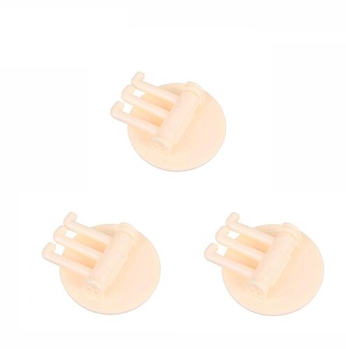 20pcs 3 Hooks Rotatable Hook Kitchen Bathroom Paste Wall Hook(Yellow) 