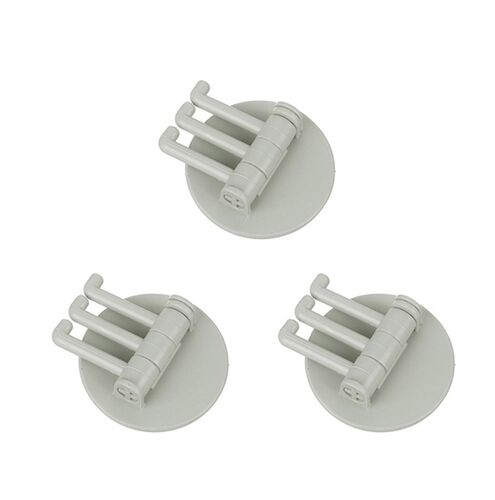 20pcs 3 Hooks Rotatable Hook Kitchen Bathroom Paste Wall Hook(Yellow) 