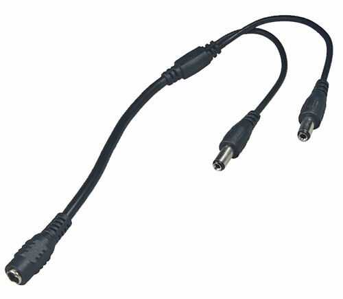 Anschluss-Verteiler f�r LED-Stripes 5,5/2,1mm 1x Kupplung > 2x Stecker