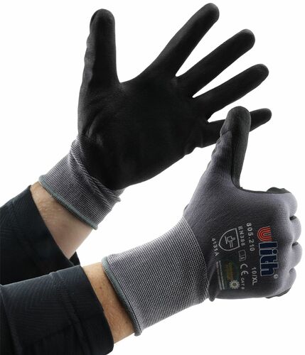 Profi Arbeits-Handschuhe mit Kautschuk- Beschichtung, �kotex 100, Gr��e 10