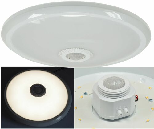 LED Deckenleuchte TERCEIRA 12W, 820lm, 4500K, PIR-Bewegungsmelder